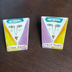 Quirky ceramic earrings